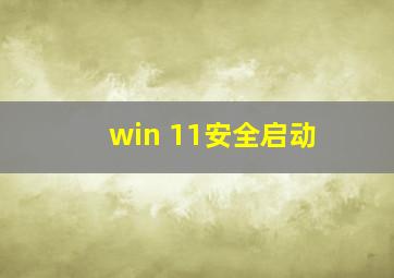 win 11安全启动